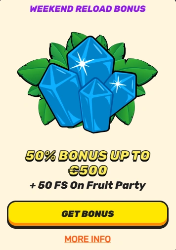 Weekend Reload Bonus – 50% Bonus up to €500 + 50 FS